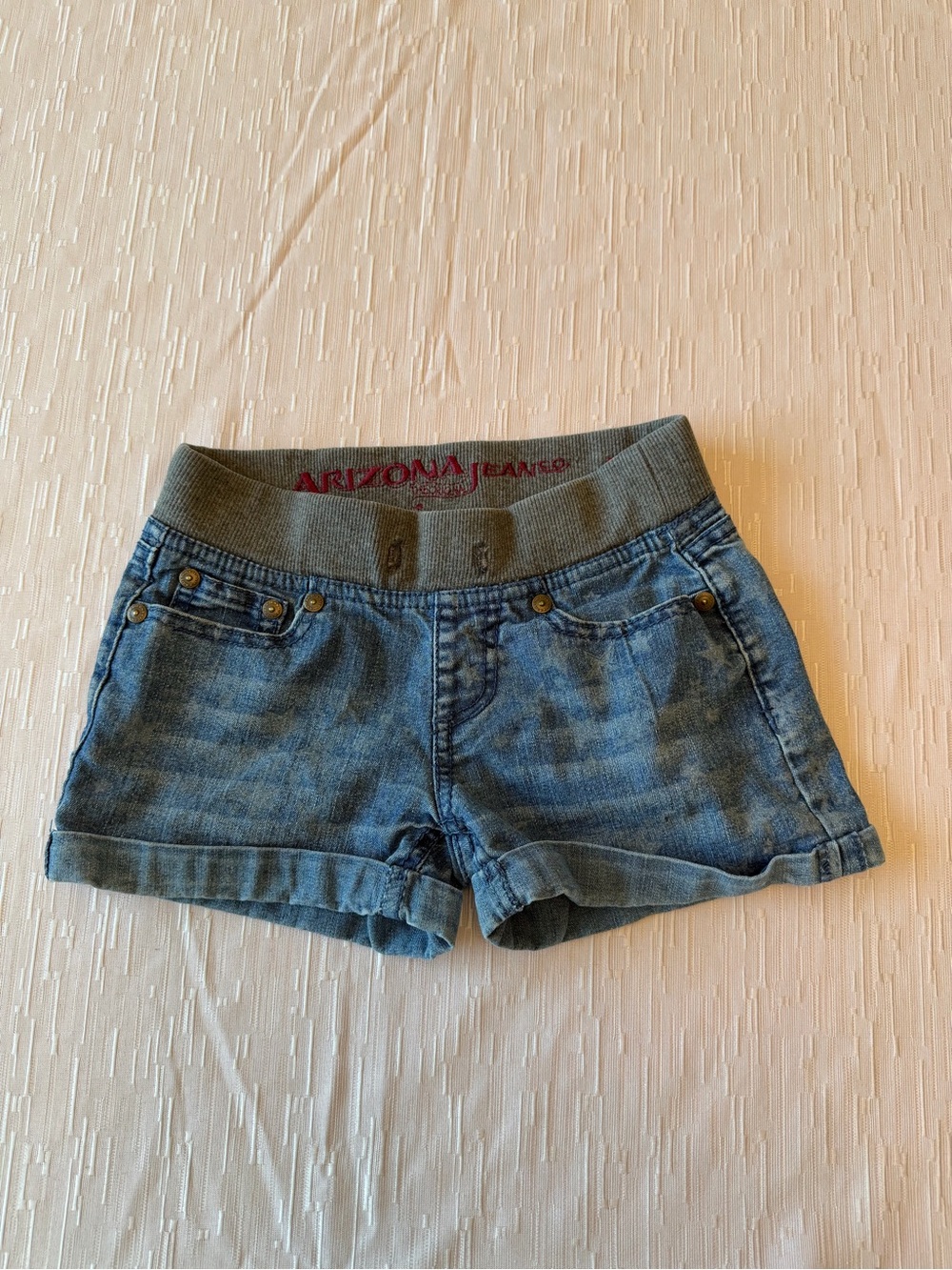 Arizona Girls Blue Denim Stretch Waist Shortie size 8